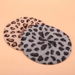 Berets Women's Retro Leopard Artist Beret - Gray - C218A5G3GDO $15.02