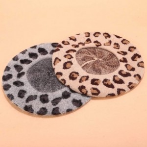 Berets Women's Retro Leopard Artist Beret - Gray - C218A5G3GDO $15.02