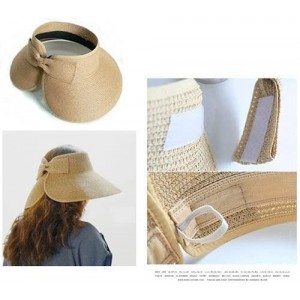 Sun Hats Women & Children Beach Hat Sun Visor Foldable Roll up Wide Brim Straw Hat Cap - Adult Size Color Purple - CD11ZV06K9...