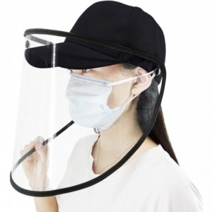 Baseball Caps Face Protection Shield Hat Anti Saliva Splash Fog UV Baseball Cap with Removable Black - CD197MIZKN6 $11.19