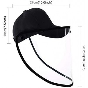 Baseball Caps Face Protection Shield Hat Anti Saliva Splash Fog UV Baseball Cap with Removable Black - CD197MIZKN6 $11.19