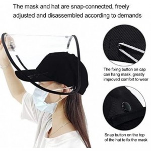 Baseball Caps Face Protection Shield Hat Anti Saliva Splash Fog UV Baseball Cap with Removable Black - CD197MIZKN6 $11.19