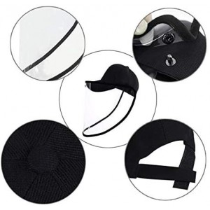 Baseball Caps Face Protection Shield Hat Anti Saliva Splash Fog UV Baseball Cap with Removable Black - CD197MIZKN6 $11.19