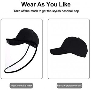 Baseball Caps Face Protection Shield Hat Anti Saliva Splash Fog UV Baseball Cap with Removable Black - CD197MIZKN6 $11.19