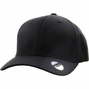 Baseball Caps Blank Stretch Mesh Back Cotton Twill Fitted Hat Spandex Headband - (Classic) Black - CE17WX2X698 $27.27
