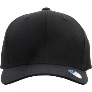 Baseball Caps Blank Stretch Mesh Back Cotton Twill Fitted Hat Spandex Headband - (Classic) Black - CE17WX2X698 $11.64