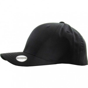 Baseball Caps Blank Stretch Mesh Back Cotton Twill Fitted Hat Spandex Headband - (Classic) Black - CE17WX2X698 $11.64