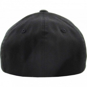 Baseball Caps Blank Stretch Mesh Back Cotton Twill Fitted Hat Spandex Headband - (Classic) Black - CE17WX2X698 $11.64