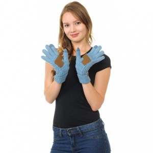 Skullies & Beanies Sherpa Lining Winter Warm Knit Touchscreen Texting Gloves - 2 Tone Fuschia 24 - C318Y6H66T7 $13.93
