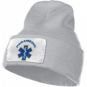 Skullies & Beanies EMS Star of Life Paramedic Wool Hat Women/Men Soft Stretch Knit Beanie Hat Winter Warm Skull Cap - Gray - ...