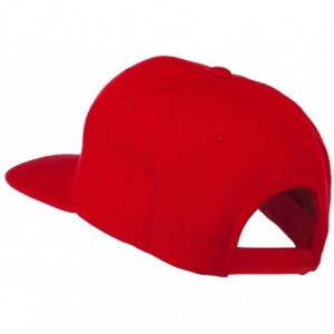 Baseball Caps Large Old English C Embroidered Flat Bill Cap - Red - CX11MJ3MWNB $22.23