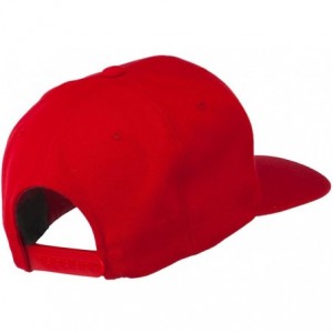 Baseball Caps Large Old English C Embroidered Flat Bill Cap - Red - CX11MJ3MWNB $22.23