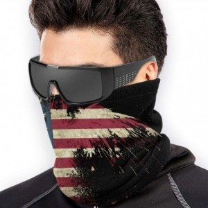 Balaclavas American Flag Face Mask Bandanas Neck Gaiter Warmer Windproof Mask Dust Protect Face Mask Bandana - Black-3 - CB19...