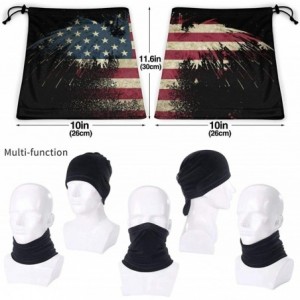 Balaclavas American Flag Face Mask Bandanas Neck Gaiter Warmer Windproof Mask Dust Protect Face Mask Bandana - Black-3 - CB19...