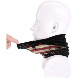 Balaclavas American Flag Face Mask Bandanas Neck Gaiter Warmer Windproof Mask Dust Protect Face Mask Bandana - Black-3 - CB19...