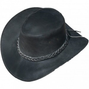 Cowboy Hats Men's Western Style Leather Cowboy Hat - Brown - C4128P97E17 $33.88