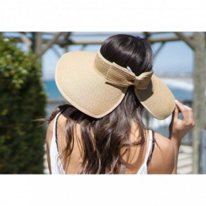 Sun Hats Spring/Summer Classics Edition Straw Roll-able Sun Visor Hat - Natural - CU18DN5I0AM $13.85
