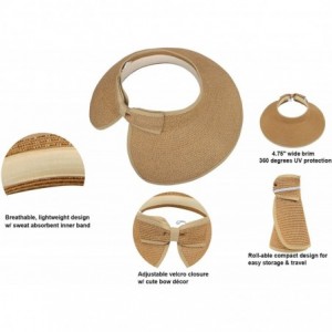 Sun Hats Spring/Summer Classics Edition Straw Roll-able Sun Visor Hat - Natural - CU18DN5I0AM $13.85