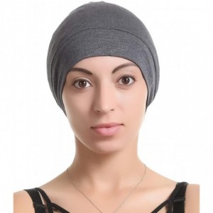 Skullies & Beanies Satin Silk Lined Sleep Cap Beanie Slap Hat - Gifts for Women - Dark Grey - CT18KEAS9R8 $10.73