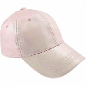 Baseball Caps Ladies Solid PU Baseball Hat - Blush Sheen - CO18LZWWWIH $15.21