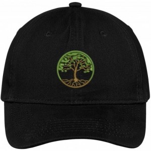 Baseball Caps Tree of Life Embroidered Cap Premium Cotton Dad Hat - Black - CD1836C6ZGI $14.79