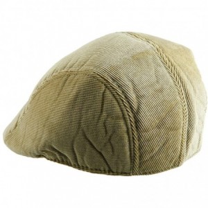 Newsboy Caps Newsboy Hats for Men-Plain Stripe Beret Cabbie Driving Gatsby Flat Cap - Style 1 Khaki(corduroy) - CW12N2KNL8O $...