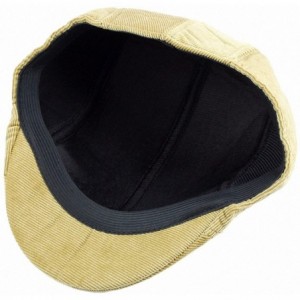 Newsboy Caps Newsboy Hats for Men-Plain Stripe Beret Cabbie Driving Gatsby Flat Cap - Style 1 Khaki(corduroy) - CW12N2KNL8O $...