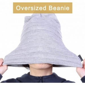 Skullies & Beanies Mens Slouchy Beanie Hat Summer Oversized Knit Cap for Women Winter Skull Cap B309 - Xzz-light Gray - CQ18Z...