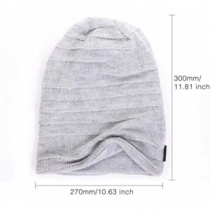 Skullies & Beanies Mens Slouchy Beanie Hat Summer Oversized Knit Cap for Women Winter Skull Cap B309 - Xzz-light Gray - CQ18Z...