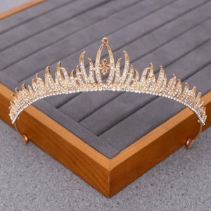 Headbands Luxurious Bridal Crowns And Tiaras Gold Tiara Crystal Rhinestone Wedding Crown-Light Gold6 - Light Gold6 - C21920NM...