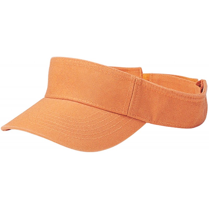 Visors Unisex Pro Style Cotton Twill Washed Visor-4021A - Mango - CJ121HKNRMV $7.50