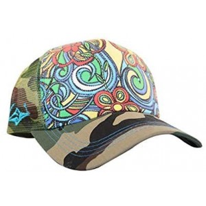 Baseball Caps Trucker Hats for Women - Snapback Woman Caps in Lively Colors - Aloha Bus - Camo - CH18Y8MKWIQ $20.78