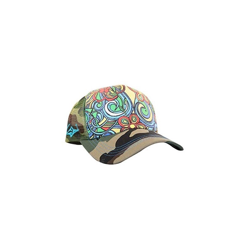 Baseball Caps Trucker Hats for Women - Snapback Woman Caps in Lively Colors - Aloha Bus - Camo - CH18Y8MKWIQ $20.78