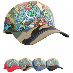 Baseball Caps Trucker Hats for Women - Snapback Woman Caps in Lively Colors - Aloha Bus - Camo - CH18Y8MKWIQ $20.78