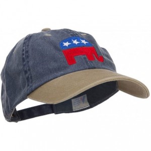 Baseball Caps Republican Elephant USA Embroidered Two Tone Cap - Navy Khaki - CS124YMHYLJ $19.75