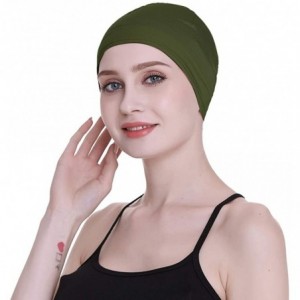 Skullies & Beanies Bamboo Sleep Cap for Hair Loss Home Head Cover for Chemo Women Bike Hard Hat Helmet Liner Cotton Beanie - ...