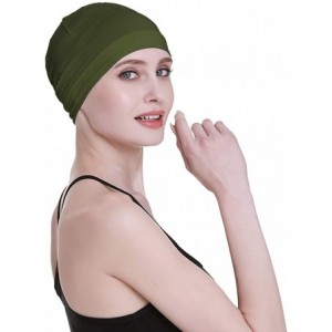 Skullies & Beanies Bamboo Sleep Cap for Hair Loss Home Head Cover for Chemo Women Bike Hard Hat Helmet Liner Cotton Beanie - ...