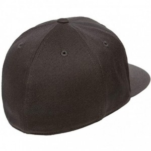 Baseball Caps Premium 210 Flexfit Fitted Flatbill Hat with NoSweat Hat Liner - Black - CW18O98LXXK $10.47