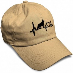 Baseball Caps Custom Soft Baseball Cap German Shepherd Dog Lifeline Embroidery Cotton - Khaki - CN18AANEN2W $11.68