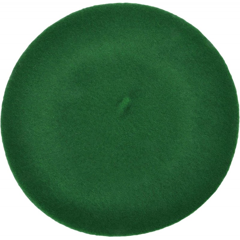 Berets Women Wool Beret Hat Solid Color French Style Warm Cap - Green - CW18LRY5QD2 $12.66