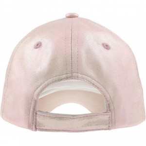 Baseball Caps Ladies Solid PU Baseball Hat - Blush Sheen - CO18LZWWWIH $15.21