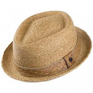 Cowboy Hats Raffia Diamond Crown Pork Pie Hat - Natural - CJ1188329H5 $69.45
