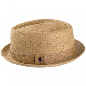 Cowboy Hats Raffia Diamond Crown Pork Pie Hat - Natural - CJ1188329H5 $36.08