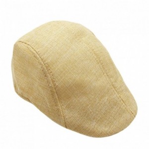 Newsboy Caps Flat Gatsby Hat for Men-Flat Ivy Newsboy Driving Hat Cap Breathable Beret Flat Cap (Beige) - Beige - C918E66W5CG...