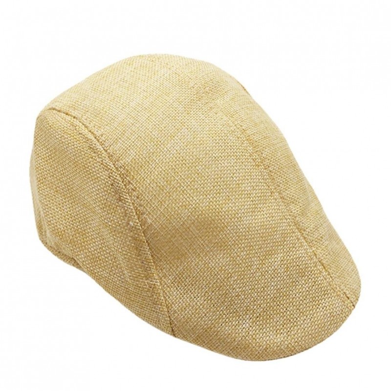 Newsboy Caps Flat Gatsby Hat for Men-Flat Ivy Newsboy Driving Hat Cap Breathable Beret Flat Cap (Beige) - Beige - C918E66W5CG...