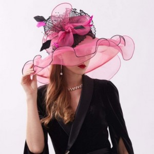 Sun Hats Women's Organza Kentucky Derby Tea Party Hat - Design 3 - Rose Pink - CB18T82MZNI $11.37