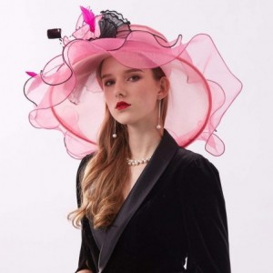 Sun Hats Women's Organza Kentucky Derby Tea Party Hat - Design 3 - Rose Pink - CB18T82MZNI $11.37