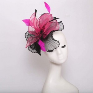 Sun Hats Women's Organza Kentucky Derby Tea Party Hat - Design 3 - Rose Pink - CB18T82MZNI $11.37