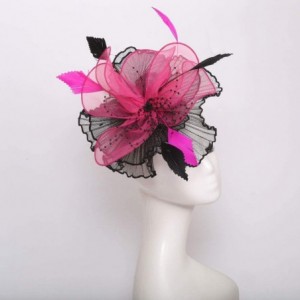 Sun Hats Women's Organza Kentucky Derby Tea Party Hat - Design 3 - Rose Pink - CB18T82MZNI $11.37