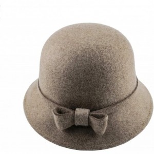 Bucket Hats Cloche Hats for Women 100% Wool Fedora Bucket Bowler Hat 1920s Vintage Kentucky Derby Church Party Hats - Kaki - ...